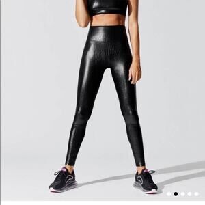 Carbon38 High Rise Legging in Crocodile Takara Black Shine Leggings Size S